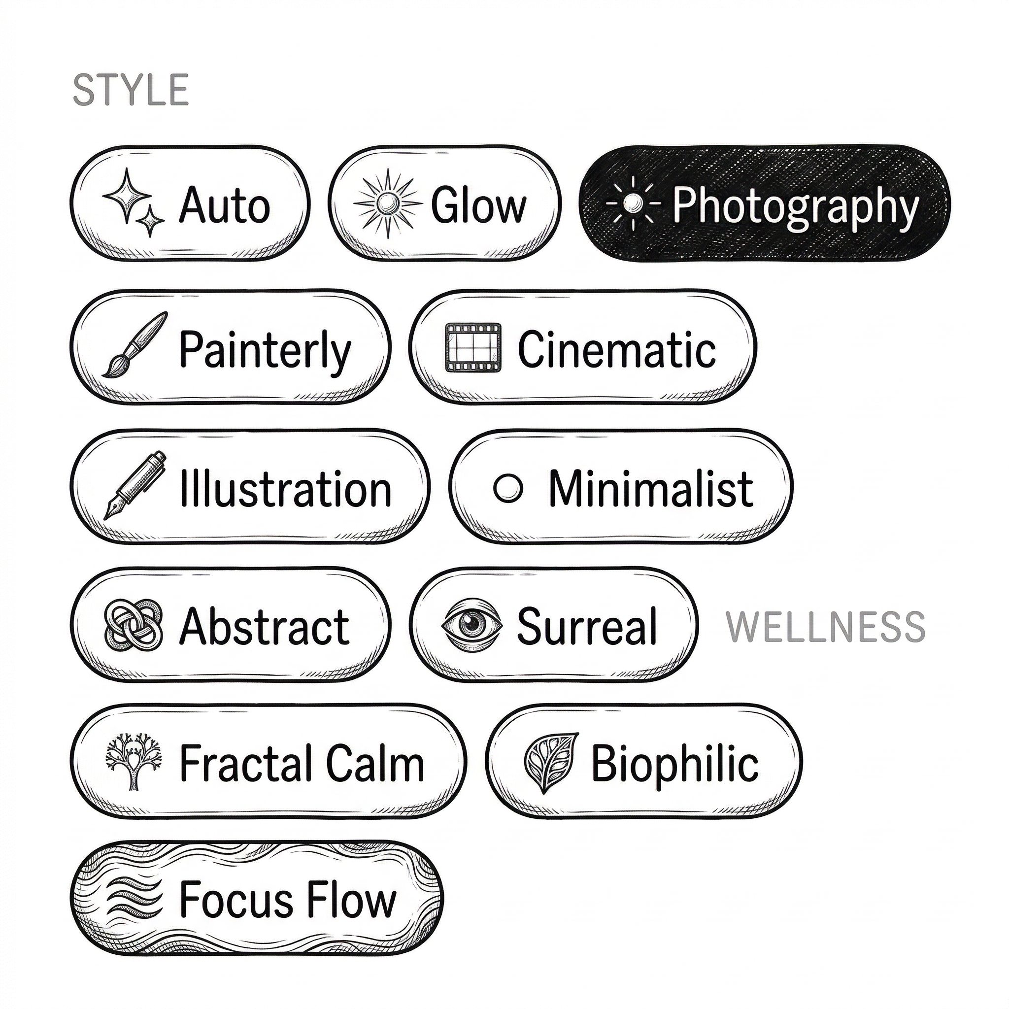 Choosing art styles for custom wall art on Primpter