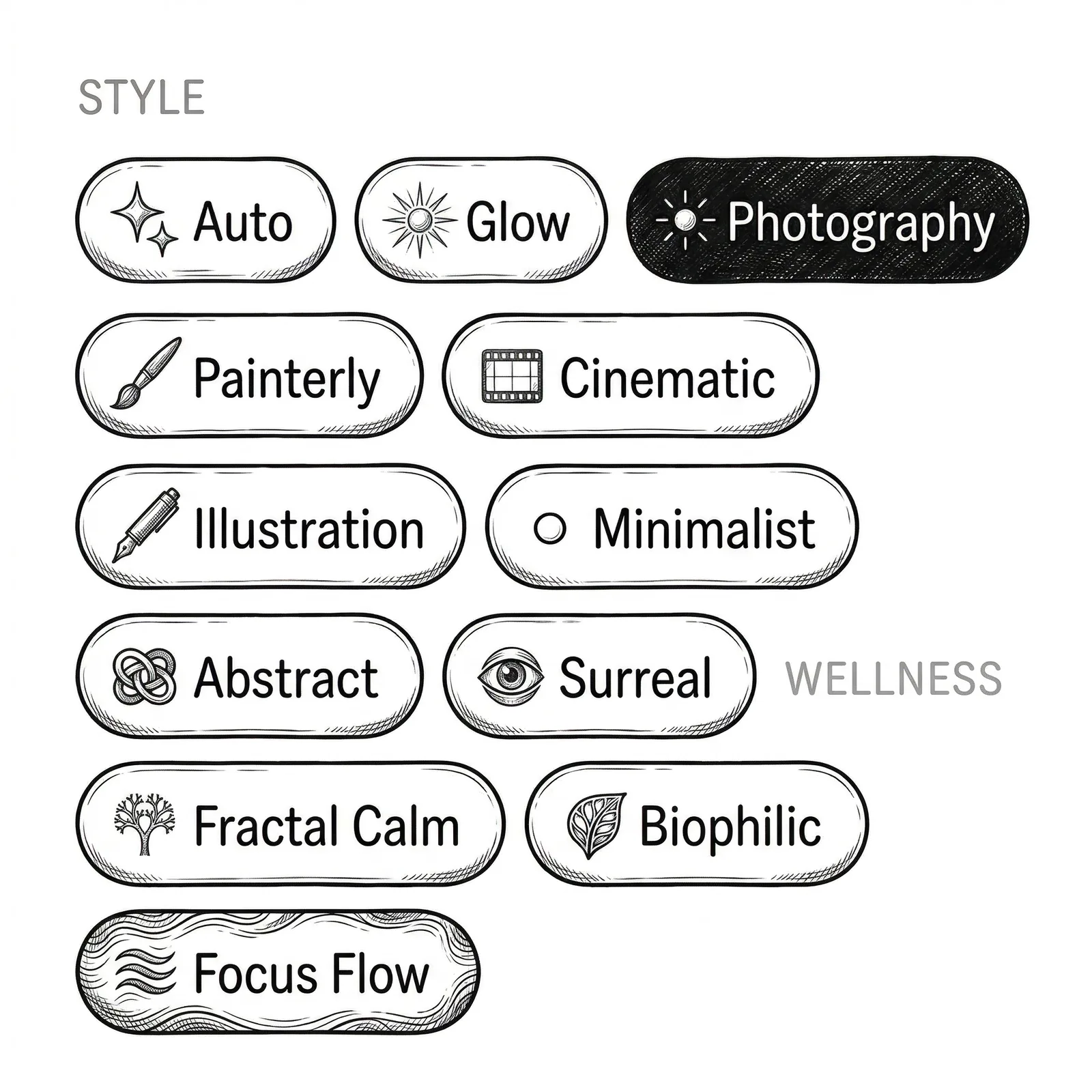 Choosing art styles for custom wall art on Primpter